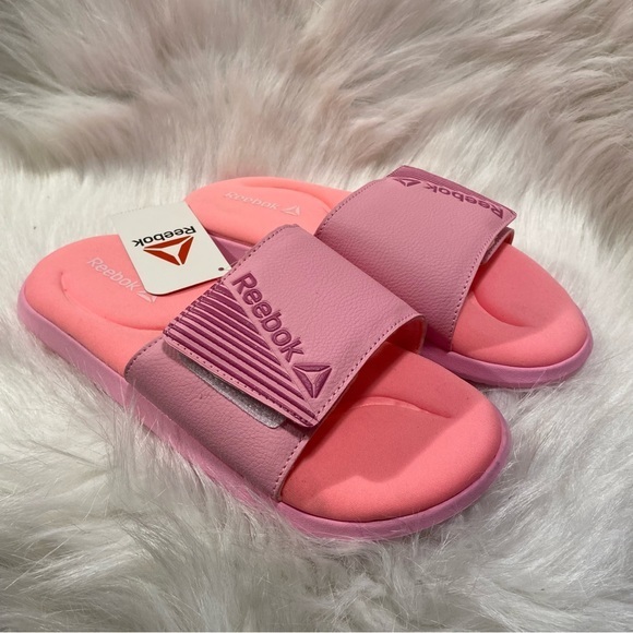 Reebok Shoes Women’s Size 5 Pink Adjustable Strap‎ Slides MemoryFoam Lightweight - Picture 1 of 12